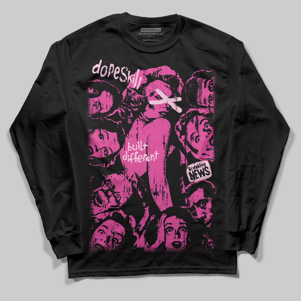 Pink Collection superstreetwear Long Sleeve T-Shirt Built Different Graphic