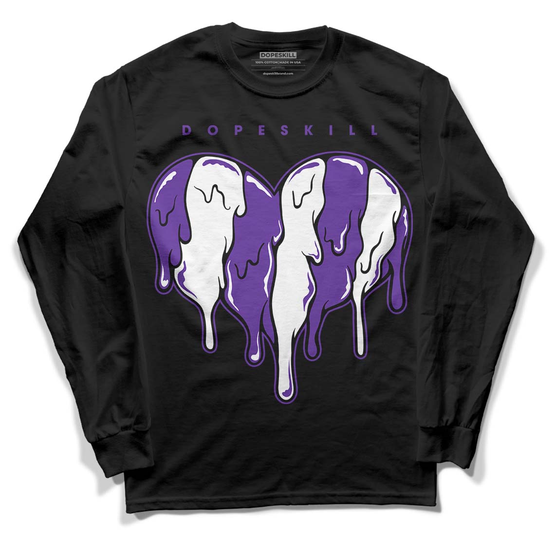 PURPLE Collection superstreetwear Long Sleeve T-Shirt Slime Drip Heart Graphic