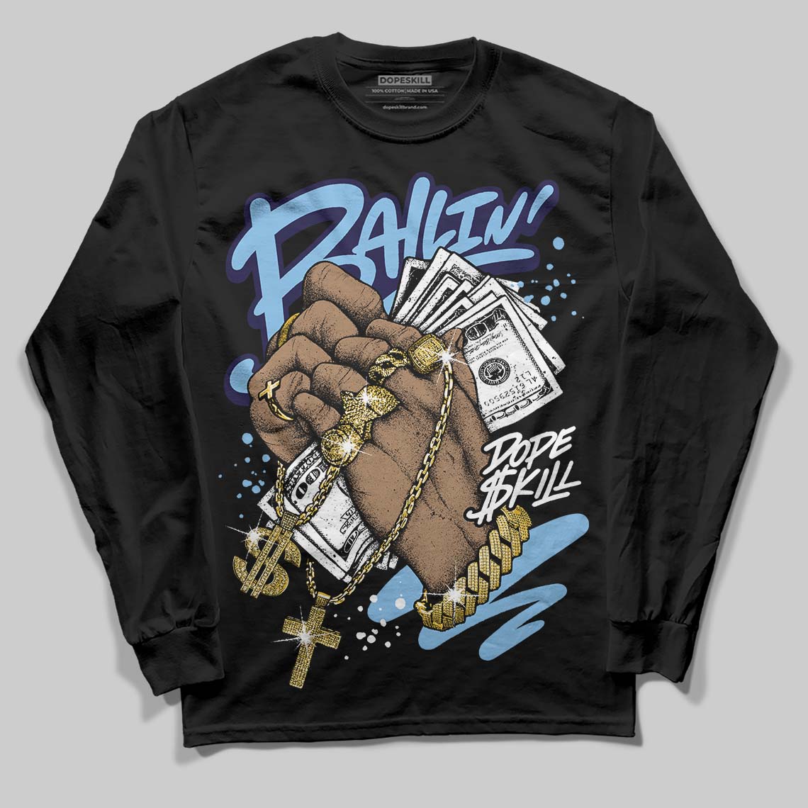 University Blue Collection superstreetwear Long Sleeve T-Shirt Always Ballin' Graphic