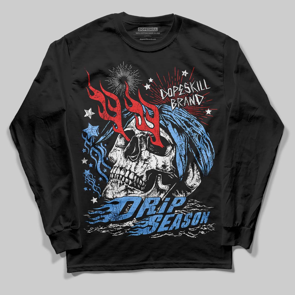 University Blue 6s superstreetwear Long Sleeve T-Shirt Drip Season Graphic