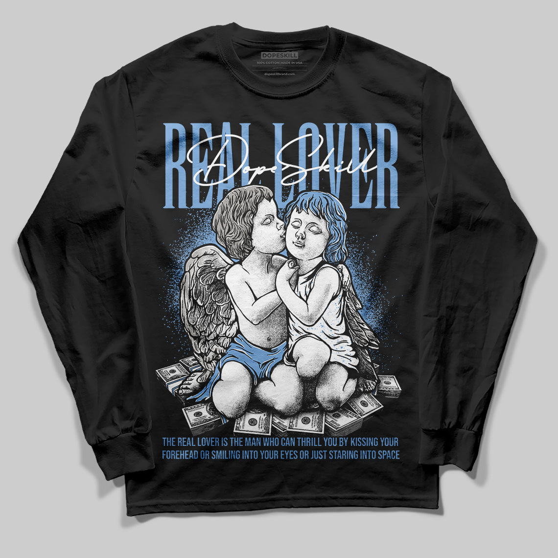 University Blue 5s superstreetwear Long Sleeve T-Shirt Real Lover Graphic