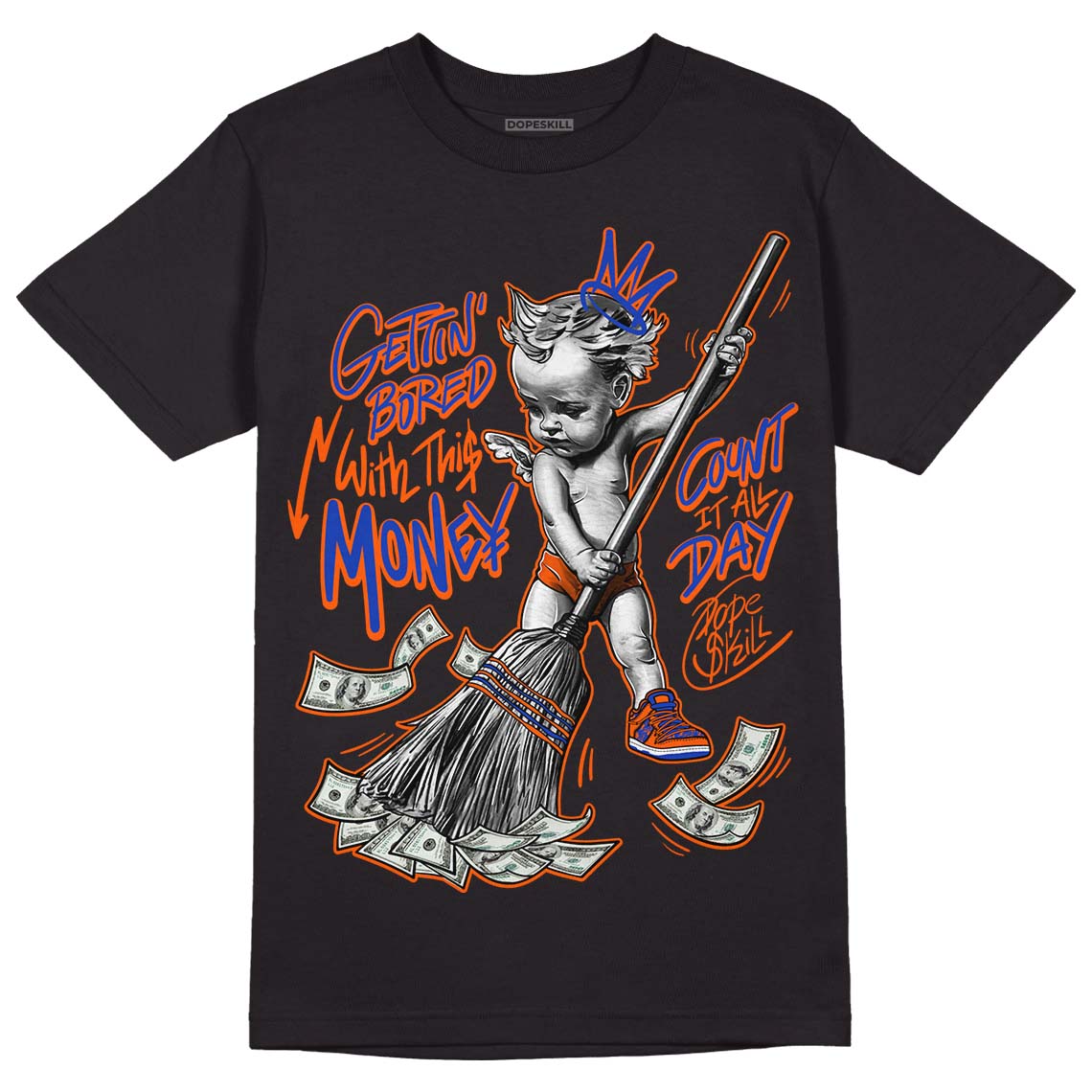 Dunk Low Futura Orange Blaze DopeSkill T-Shirt Gettin Bored With This Money Graphic