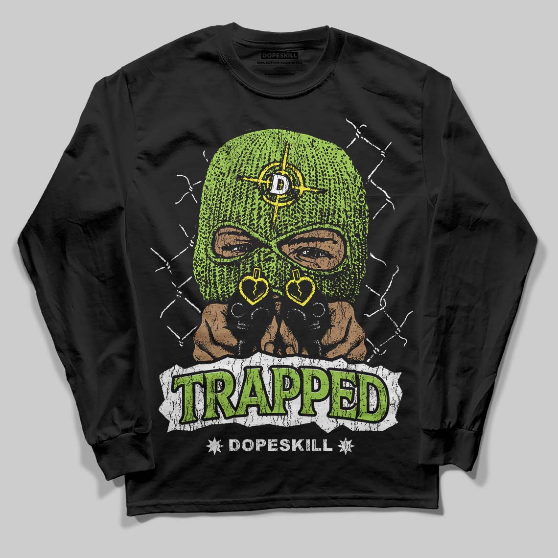 Neon Green Collection superstreetwear Long Sleeve T-Shirt New Trapped Graphic