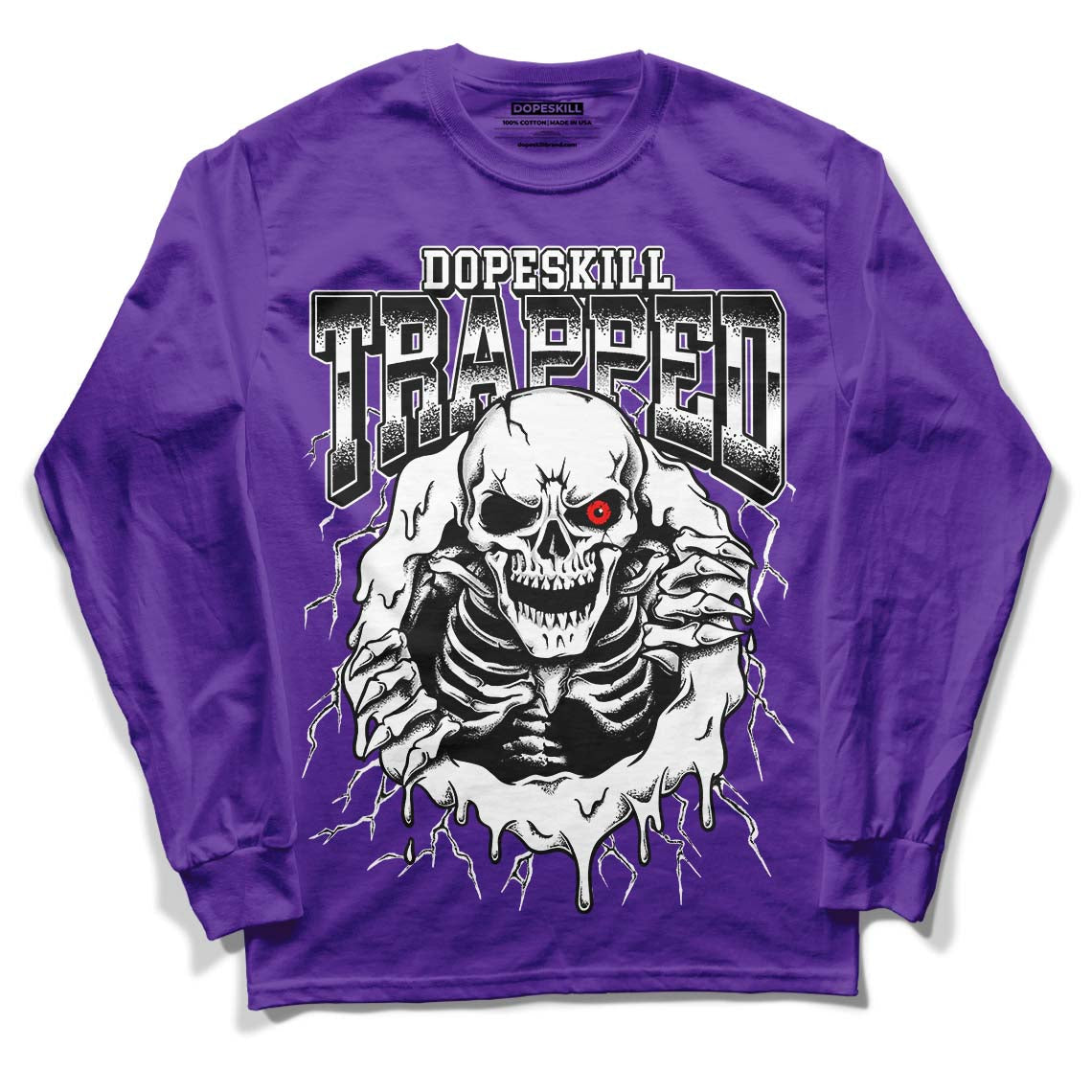 PURPLE Collection superstreetwear Purple Long Sleeve T-Shirt Trapped Halloween Graphic