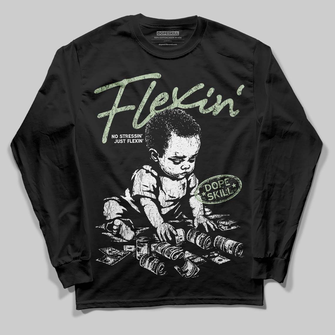 Seafoam 4s 2025 superstreetwear Long Sleeve T-Shirt Flexin' Graphic