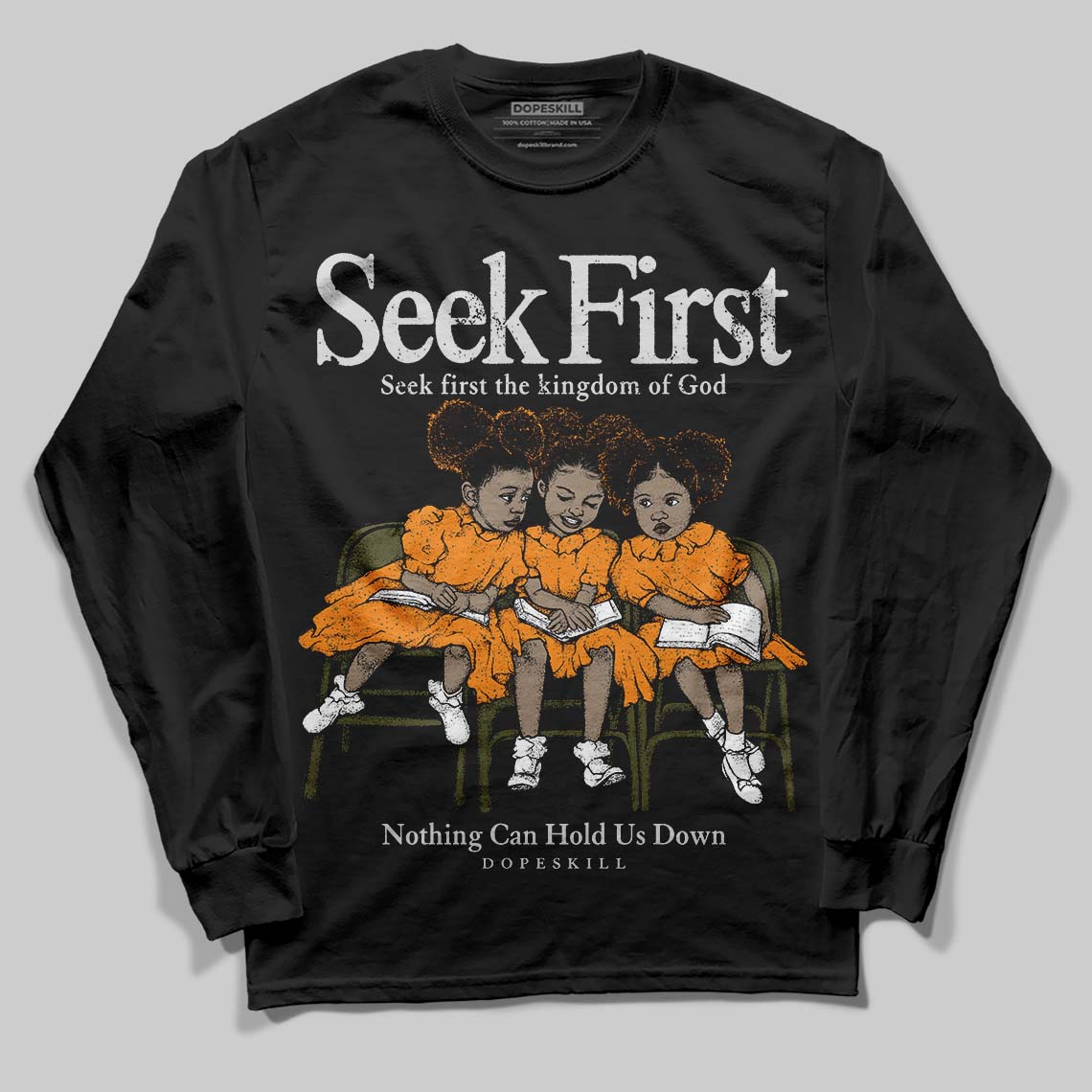 Olive 5s superstreetwear Long Sleeve T-Shirt New Seek First Graphic