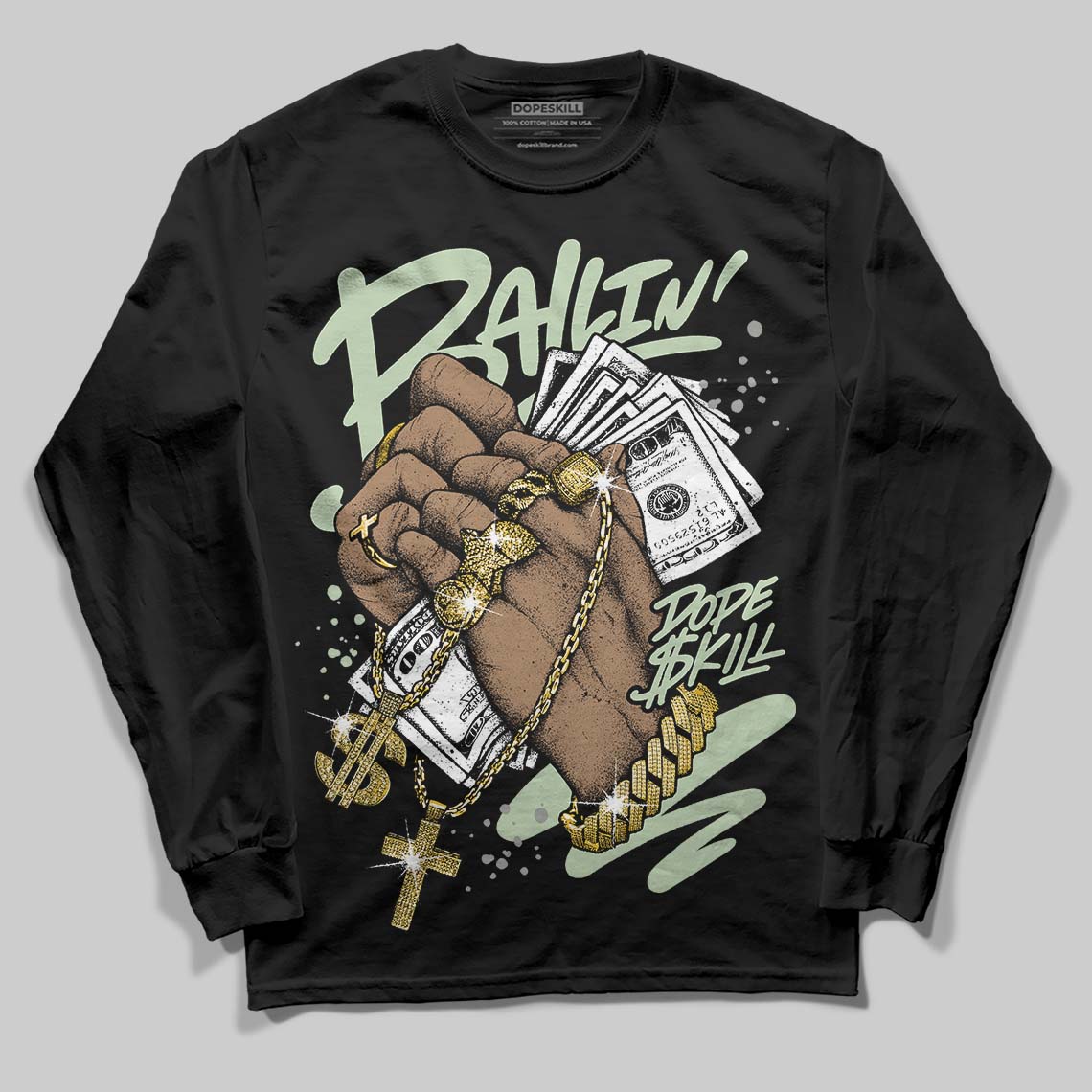 Seafoam 4s 2025 superstreetwear Long Sleeve T-Shirt Always Ballin' Graphic
