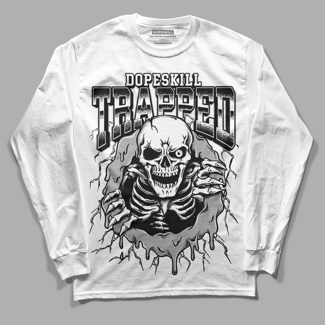 85 Black White 1s superstreetwear Long Sleeve T-Shirt Trapped Halloween Graphic