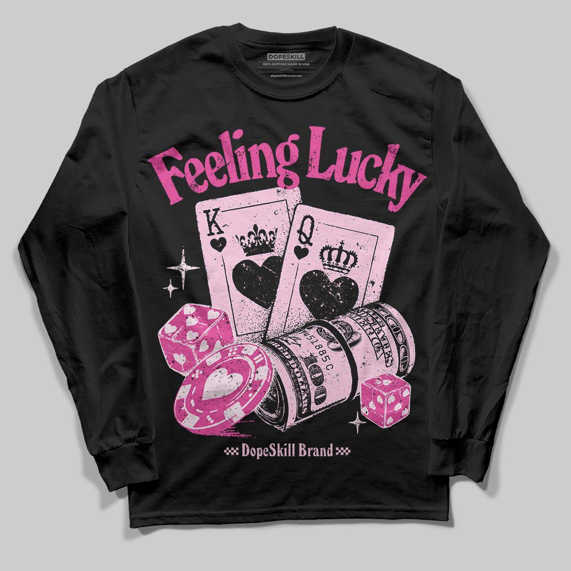 Triple Pink Dunk superstreetwear Long Sleeve T-Shirt Feeling Lucky Graphic