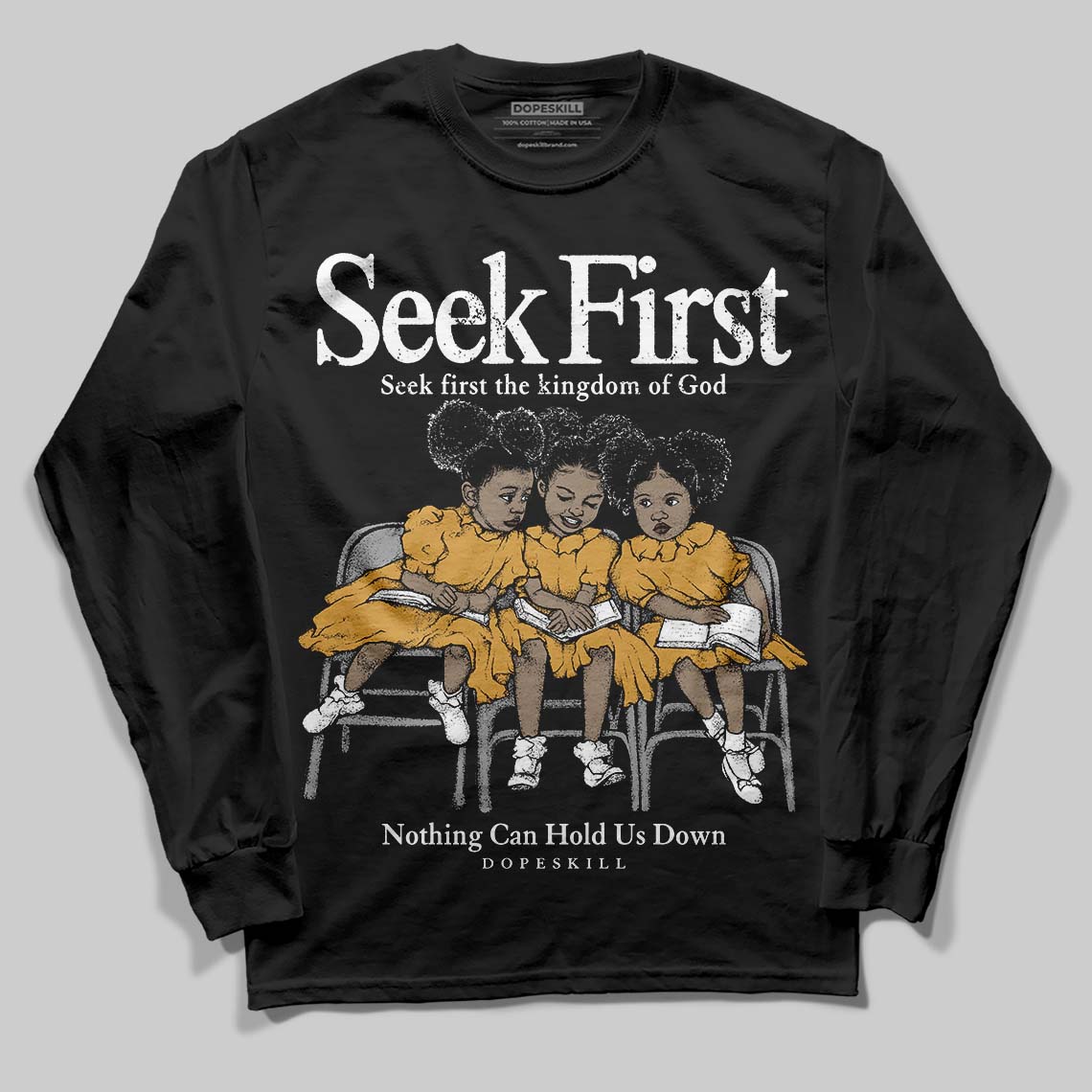 Gratitude 11s superstreetwear Long Sleeve T-Shirt New Seek First Graphic