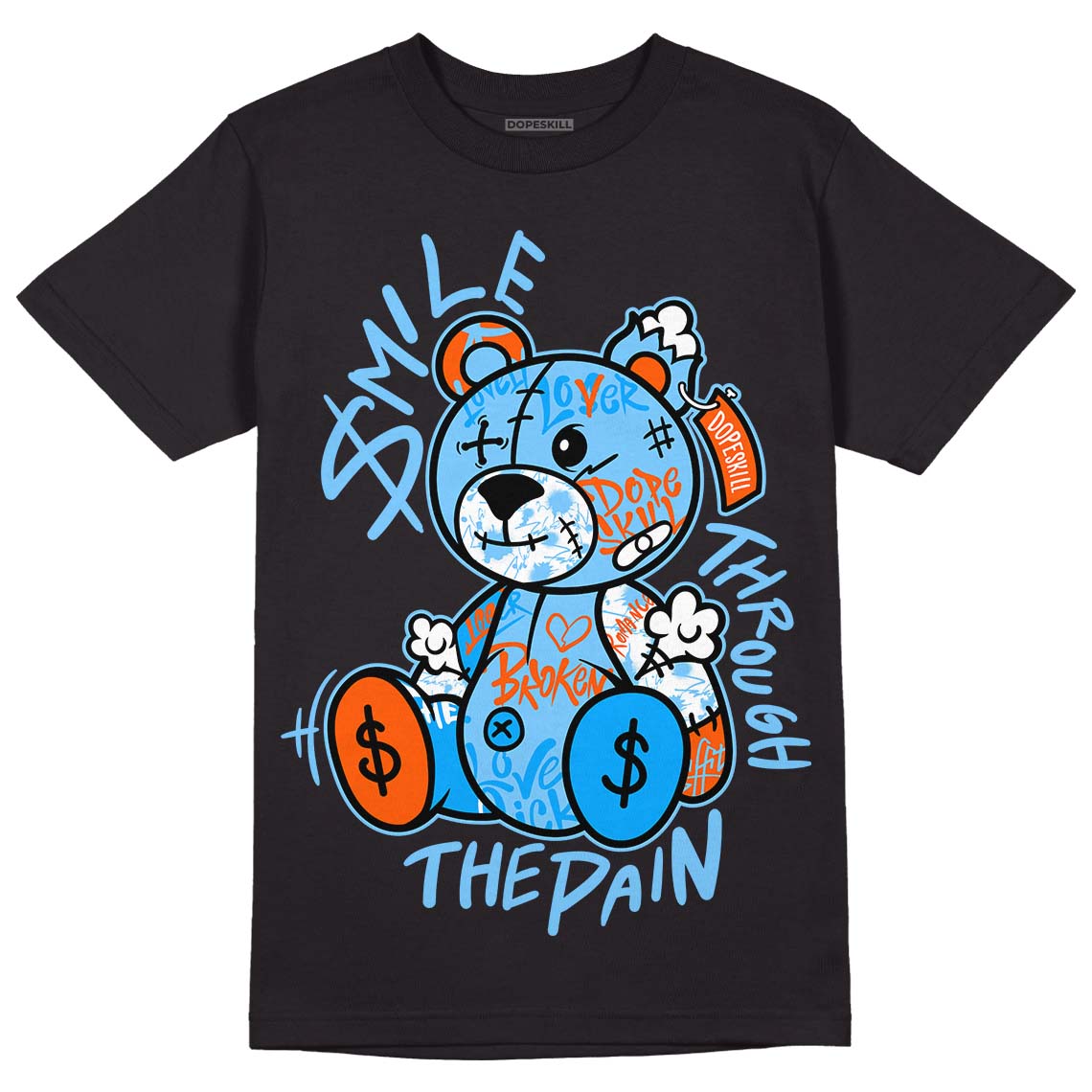 Dunk Low Futura University Blue superstreetwear T-Shirt Smile Through The Pain Graphic