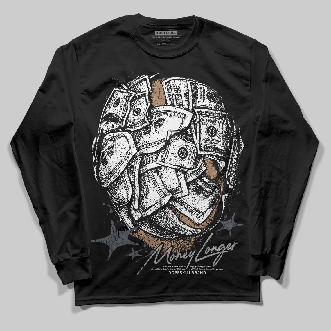 Cool Grey 11s superstreetwear Long Sleeve T-Shirt Money Longer Graphic