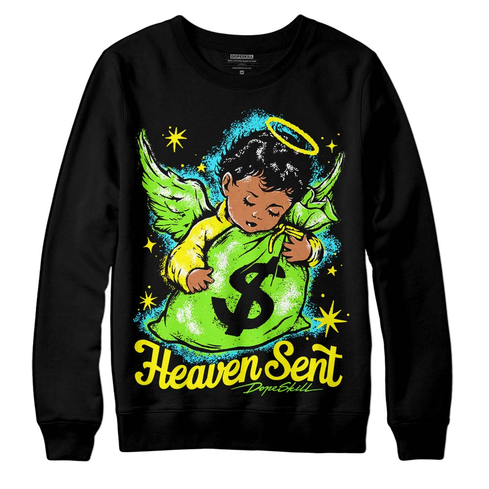 Neon Green Collection superstreetwear Sweatshirt Heaven Sent Graphic