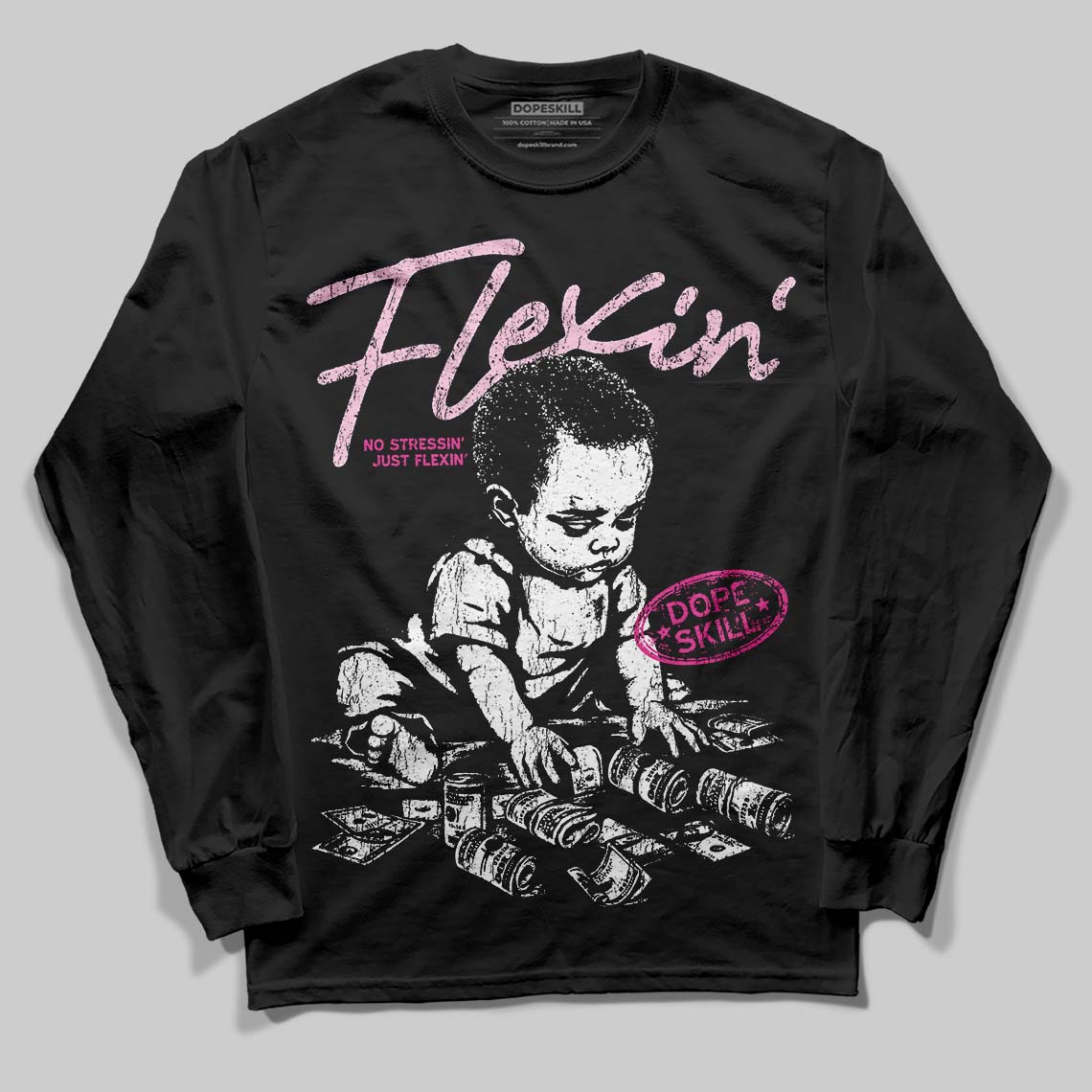 Triple Pink Dunk superstreetwear Long Sleeve T-Shirt Flexin' Graphic
