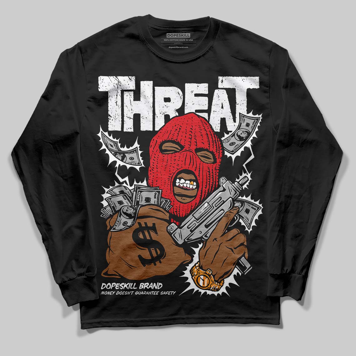 Dunk Panda White Black superstreetwear Long Sleeve T-Shirt Under Threat Graphic
