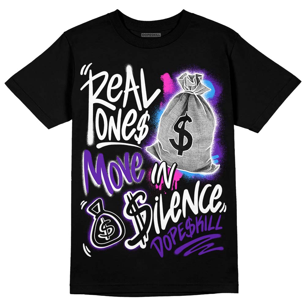 Dunk Purple Championship Court White superstreetwear T-Shirt Real Ones Move In Silence Graphic