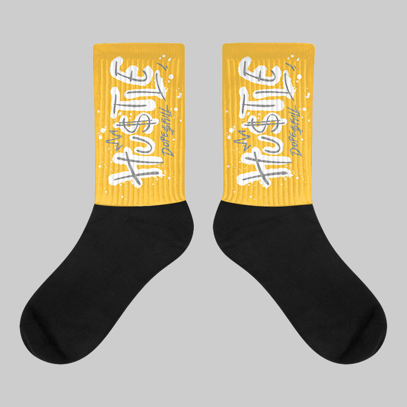 9060 Varsity Gold superstreetwear Sublimated Socks Hustle Graphic