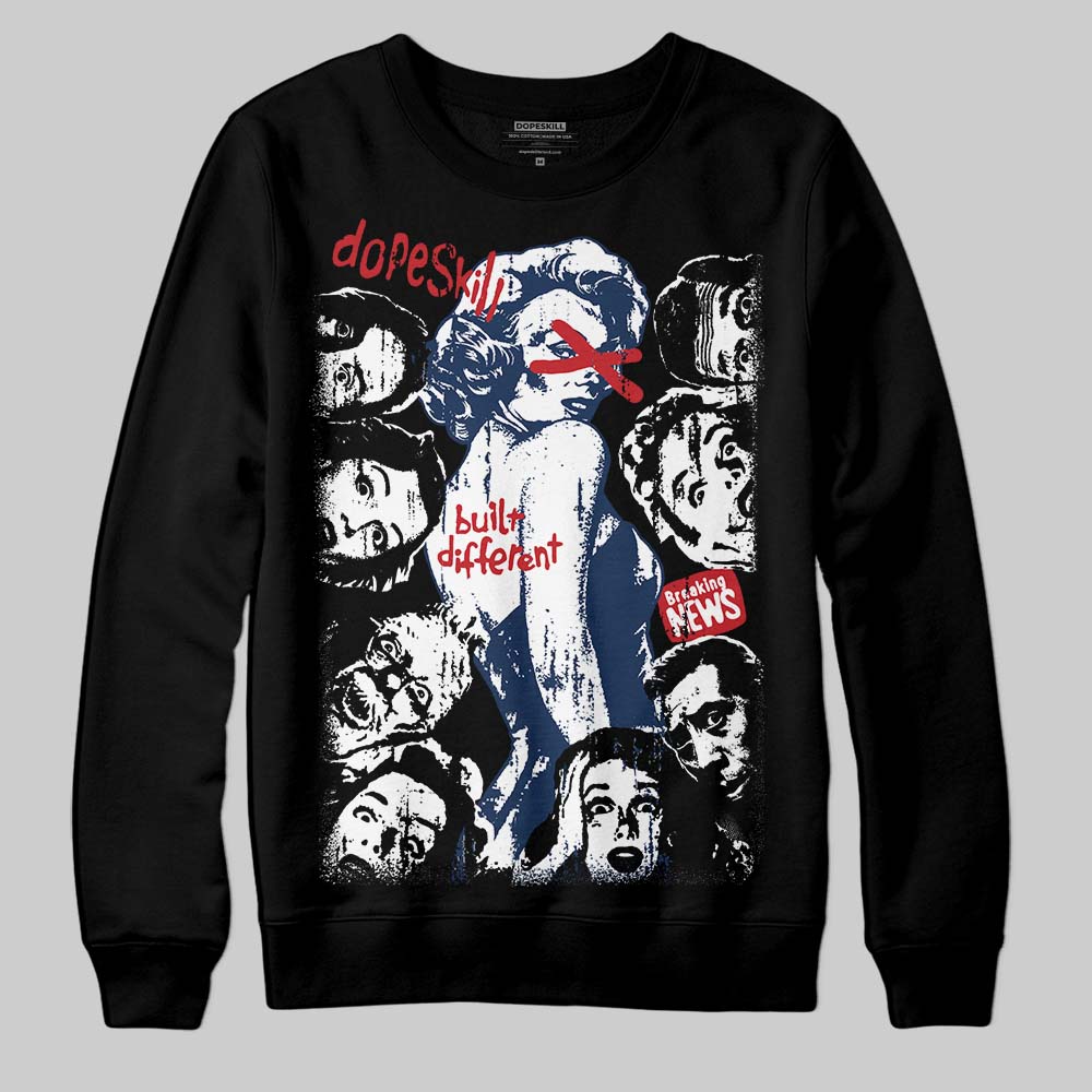 Summit White Navy 4s superstreetwear Sweatshirt Built Different Graphic