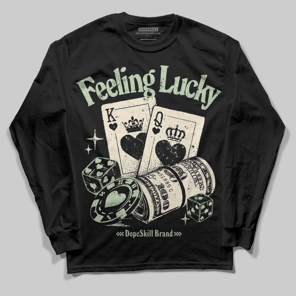 Seafoam 4s 2025 superstreetwear Long Sleeve T-Shirt Feeling Lucky Graphic