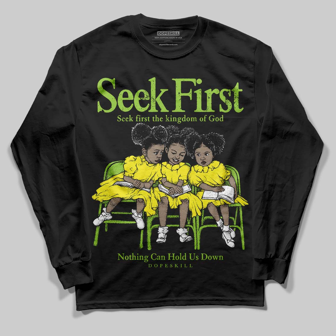 Neon Green Collection superstreetwear Long Sleeve T-Shirt New Seek First Graphic