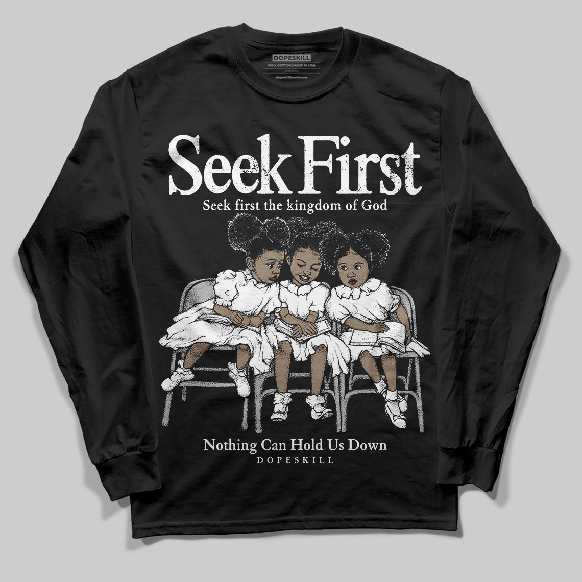 Black and White Collection superstreetwear Long Sleeve T-Shirt New Seek First Graphic