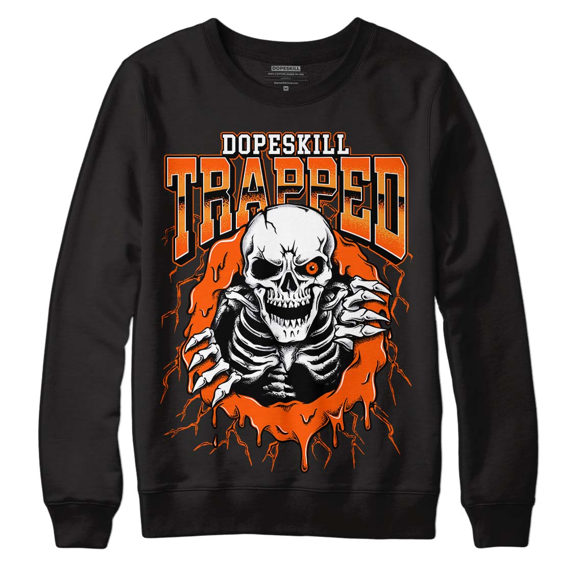 Brilliant Orange 12s superstreetwear Sweatshirt Trapped Halloween Graphic