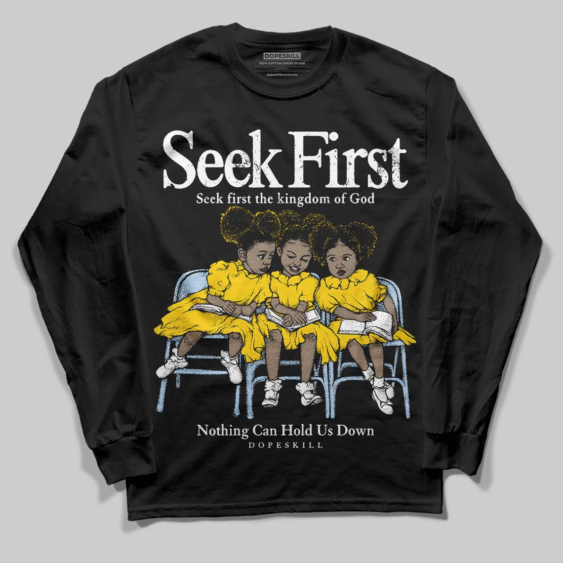 Yellow Ochre 6s superstreetwear Long Sleeve T-Shirt New Seek First Graphic