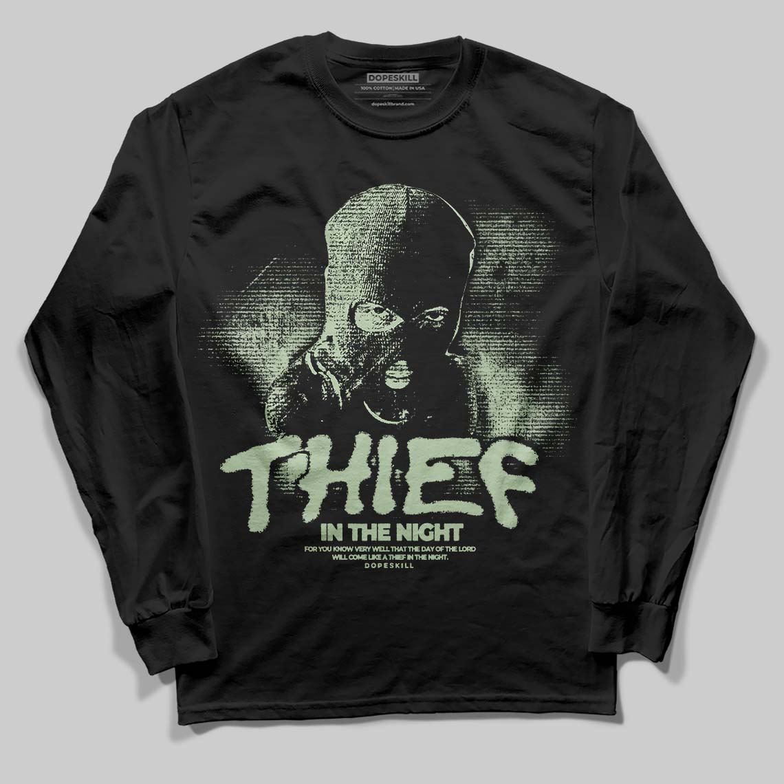 Seafoam 4s 2025 superstreetwear Long Sleeve T-Shirt Thief In The Night Graphic