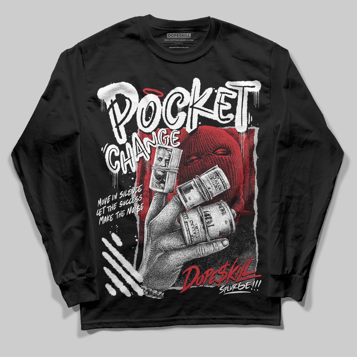 White Cement 4s superstreetwear Long Sleeve T-Shirt Pocket Change Graphic