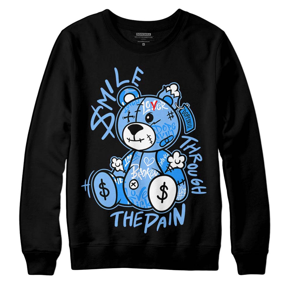 Powder Blue 9s superstreetwear Sweatshirt Smile Through The Pain Graphic