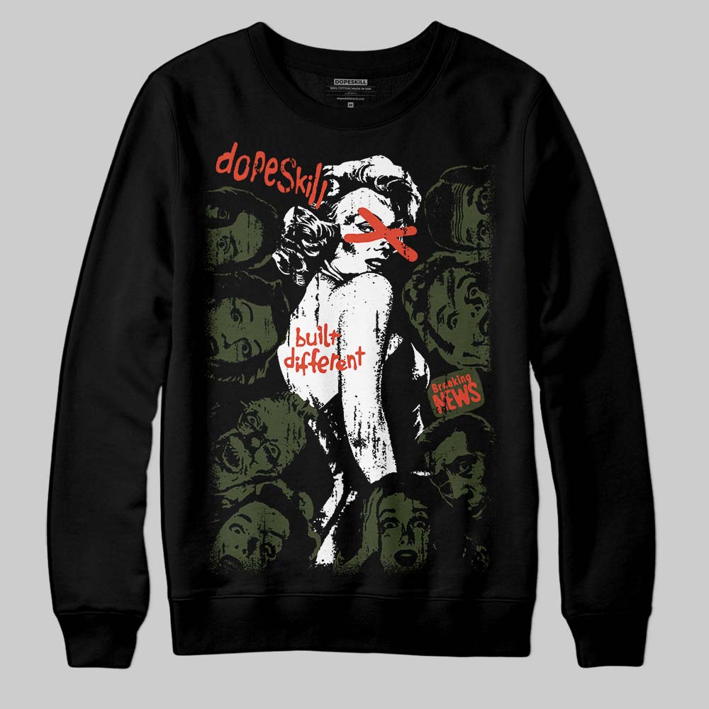 Olive Collection superstreetwear Sweatshirt Built Different Graphic