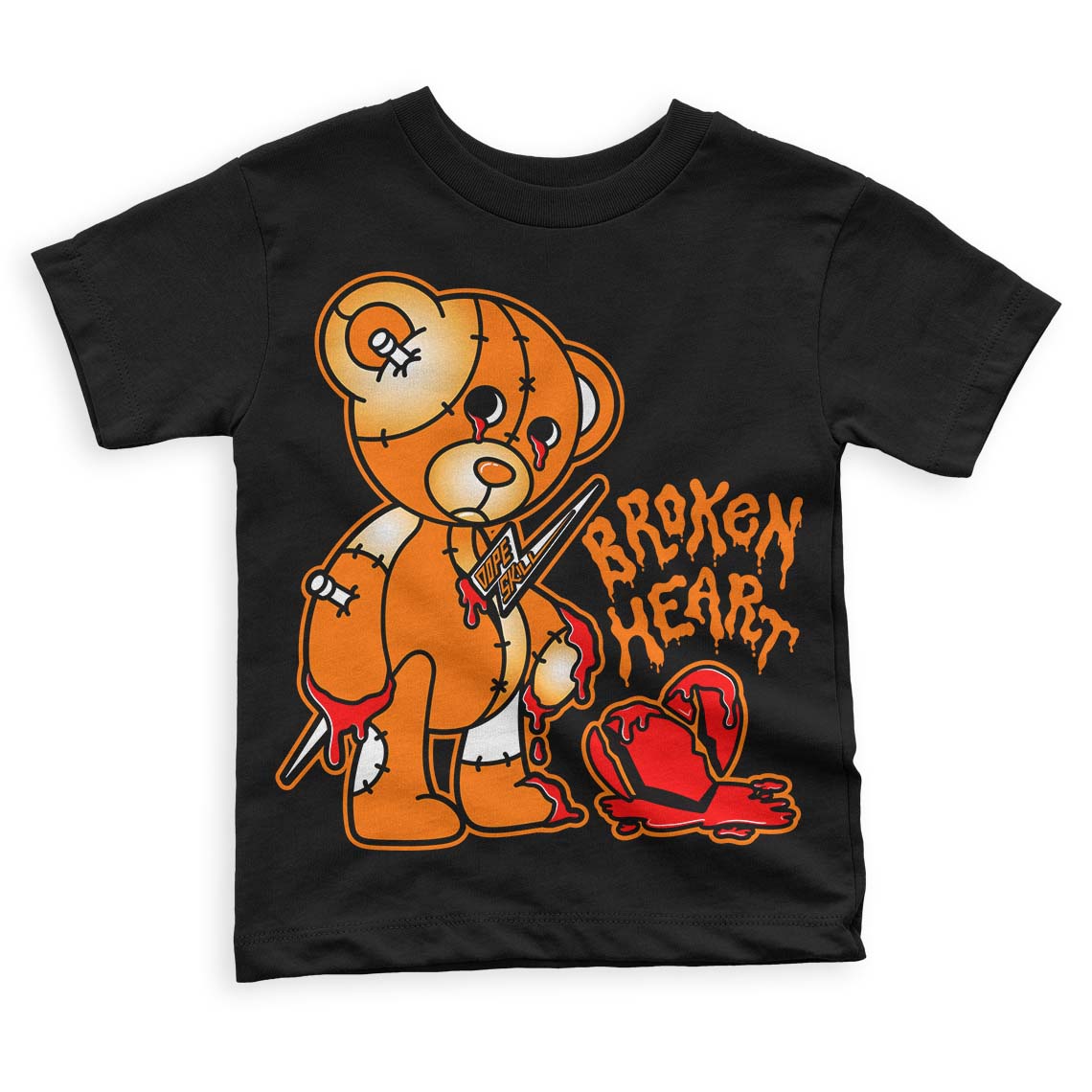 Dunk Low Magma Orange superstreetwear Toddler Kids T-shirt Broken Heart Graphic