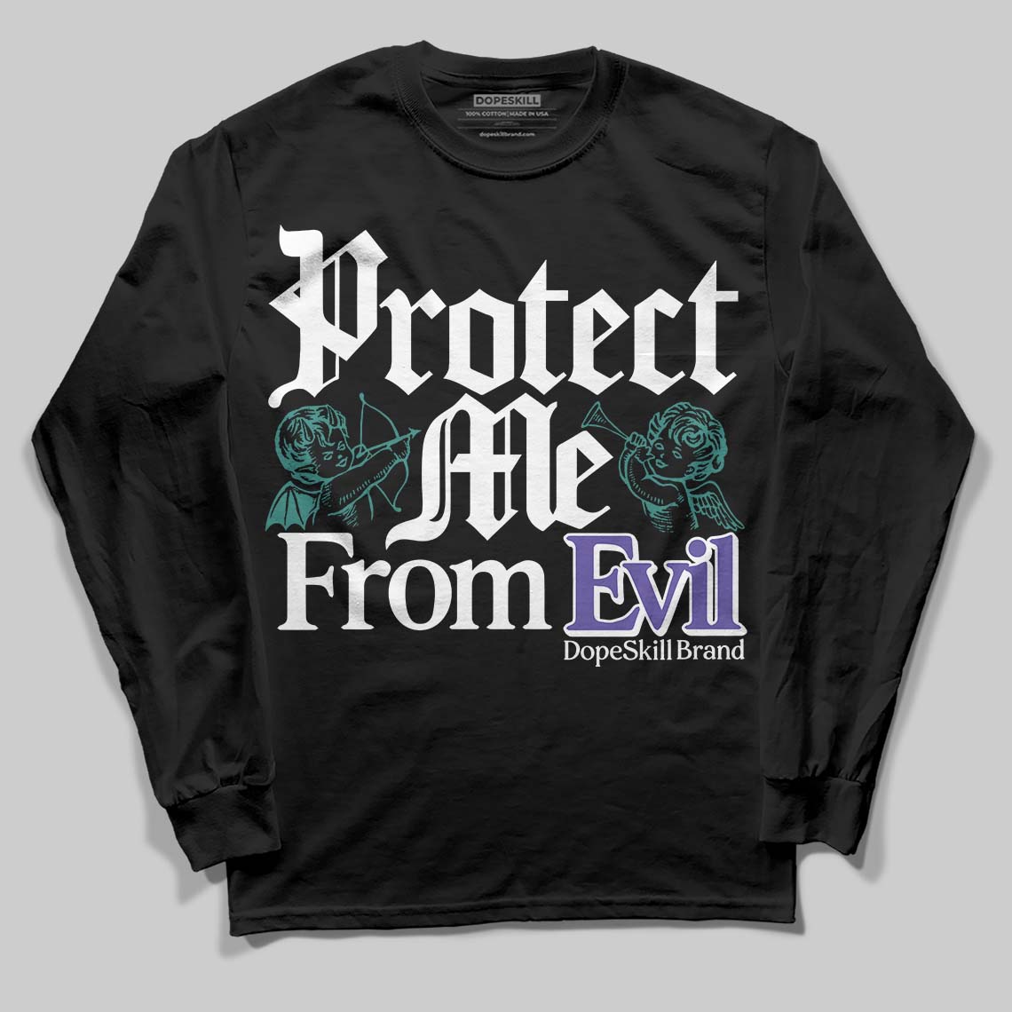 Grape 5s superstreetwear Long Sleeve T-Shirt Protect Me From Evil Graphic