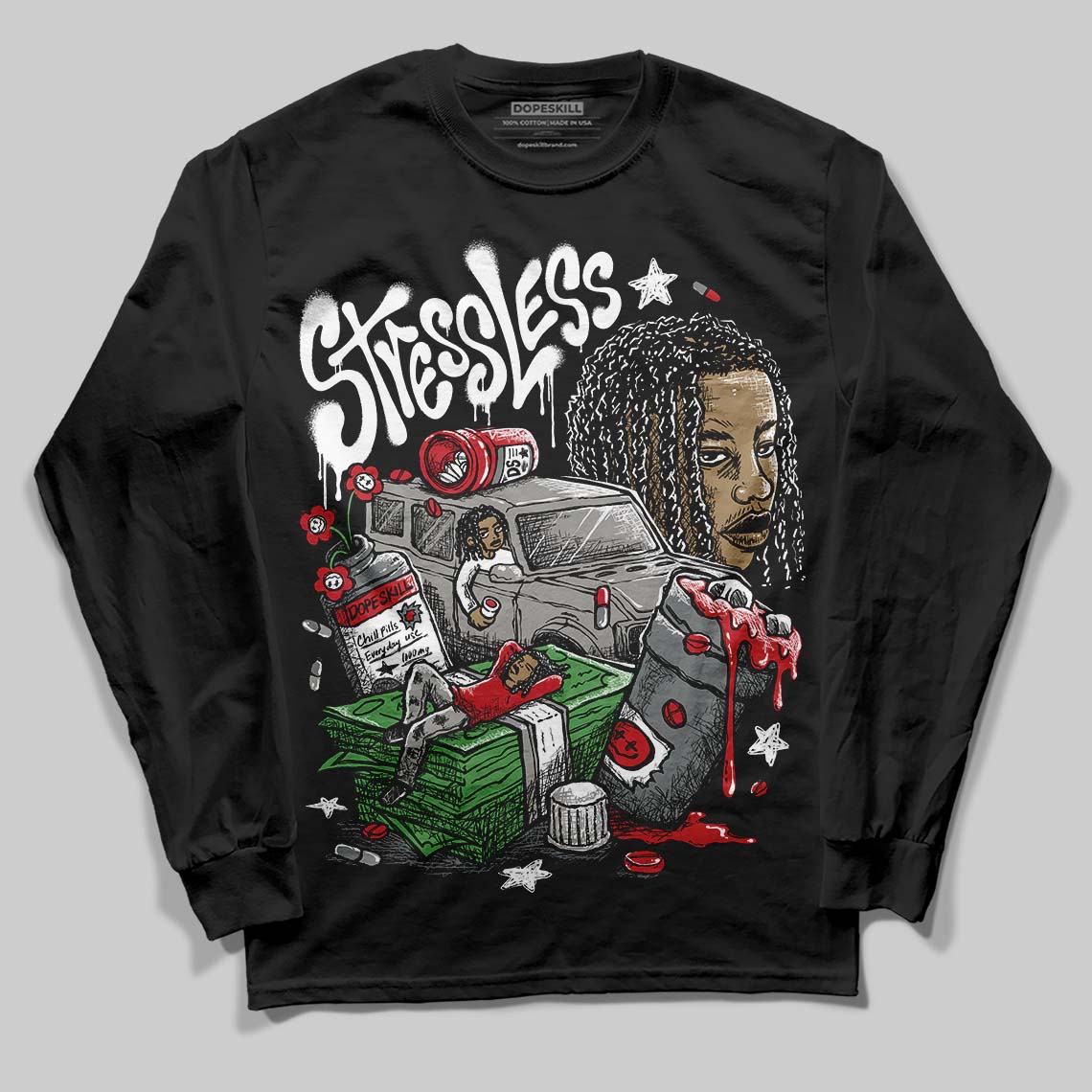 Cool Grey 9s superstreetwear Long Sleeve T-Shirt Stressless Graphic