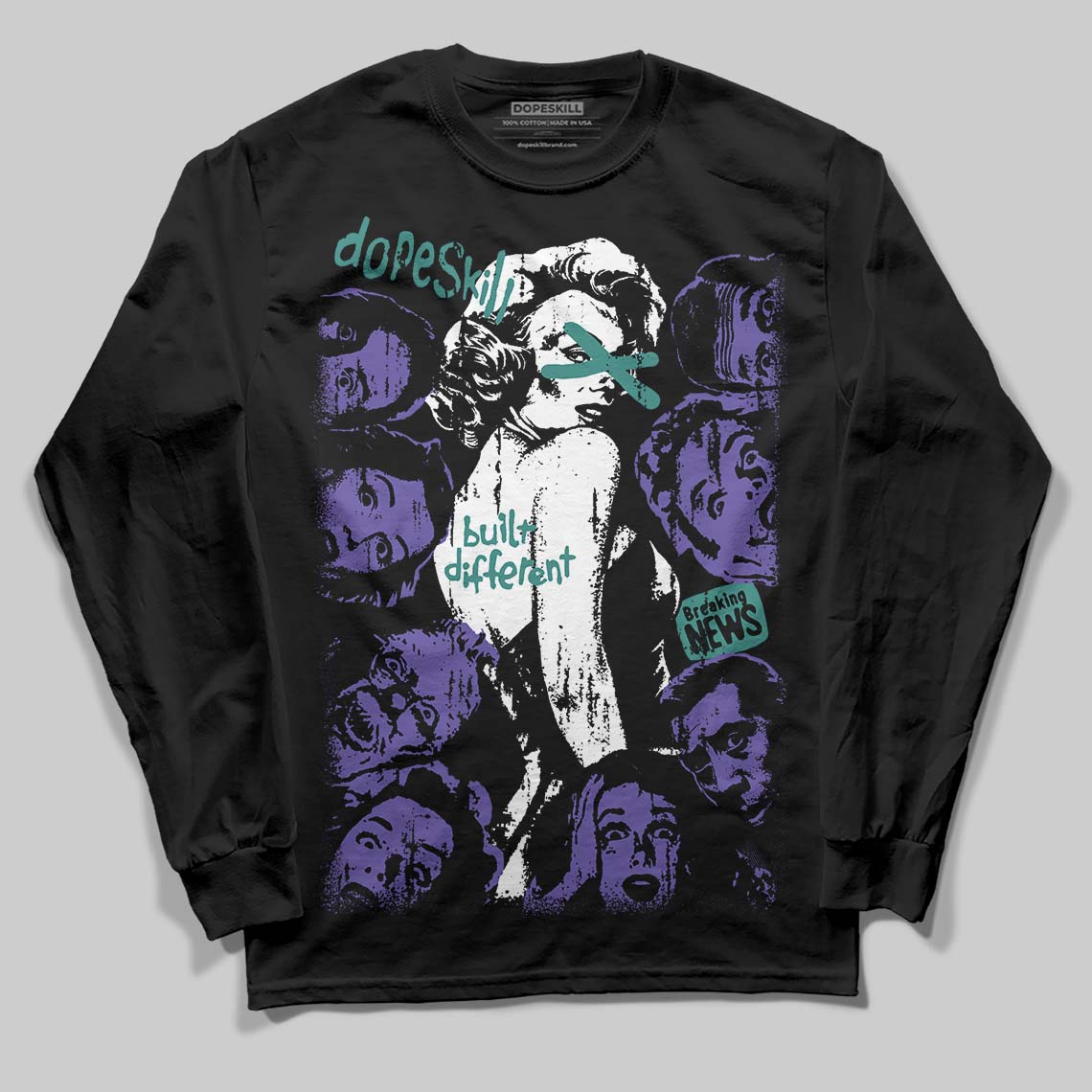 Grape 5s superstreetwear Long Sleeve T-Shirt Built Different Graphic