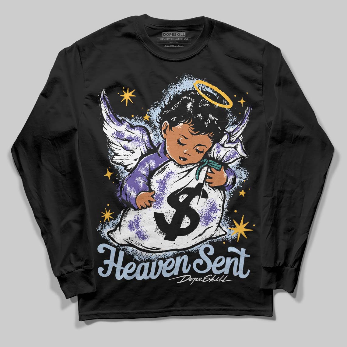 Grape 5s superstreetwear Long Sleeve T-Shirt Heaven Sent Graphic
