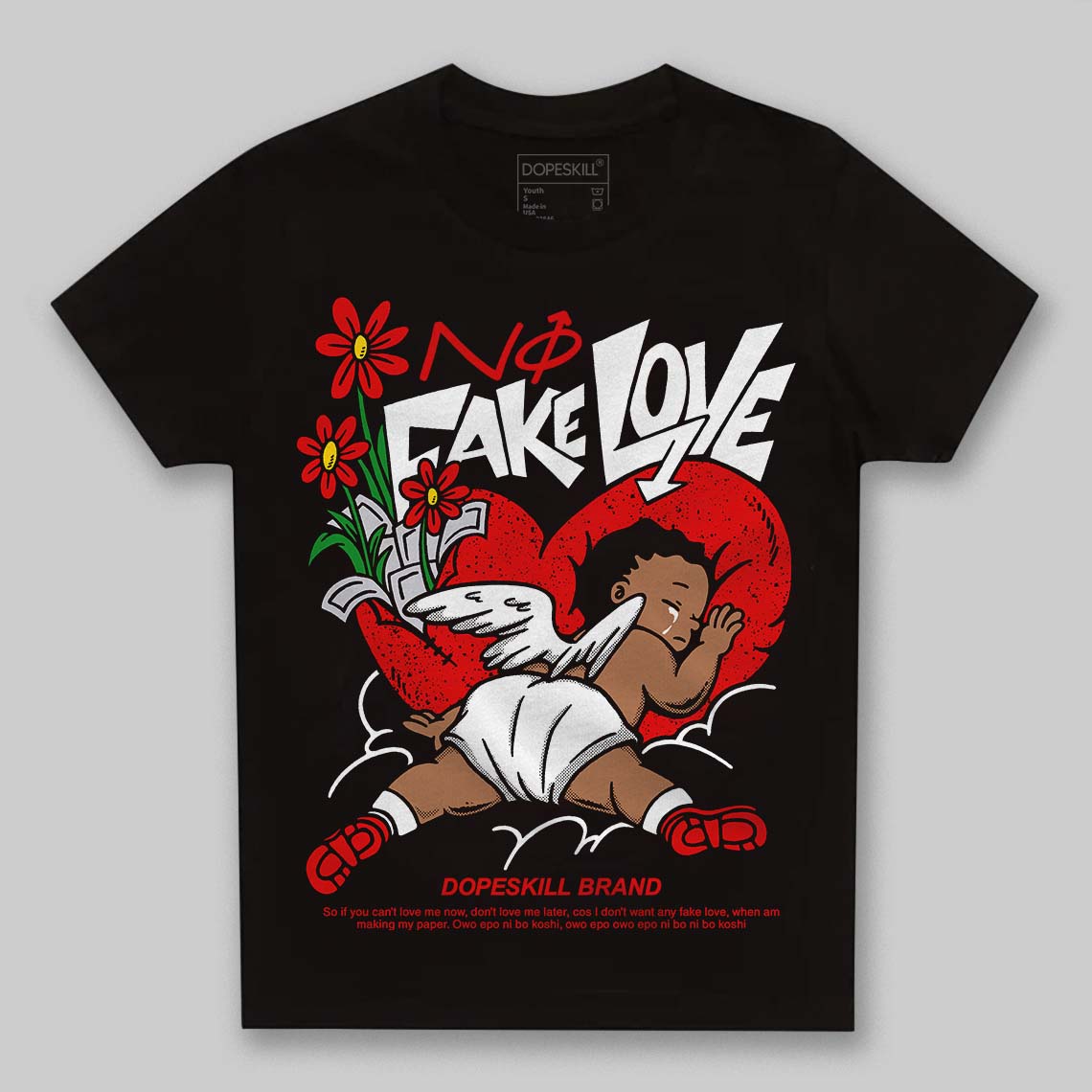 Red Cement 4S superstreetwear Toddler Kids T-shirt No Fake Love Graphic