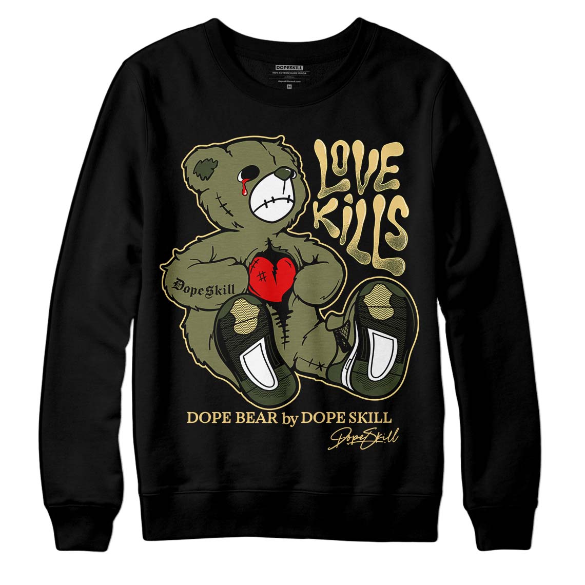 Craft Olive 4s superstreetwear Sweatshirt Love Kills Graphic
