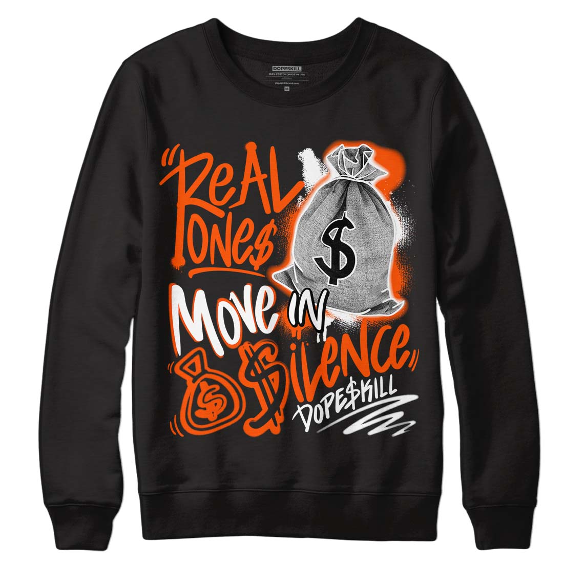 Orange Milk superstreetwear Sweatshirt Real Ones Move In Silence Graphic