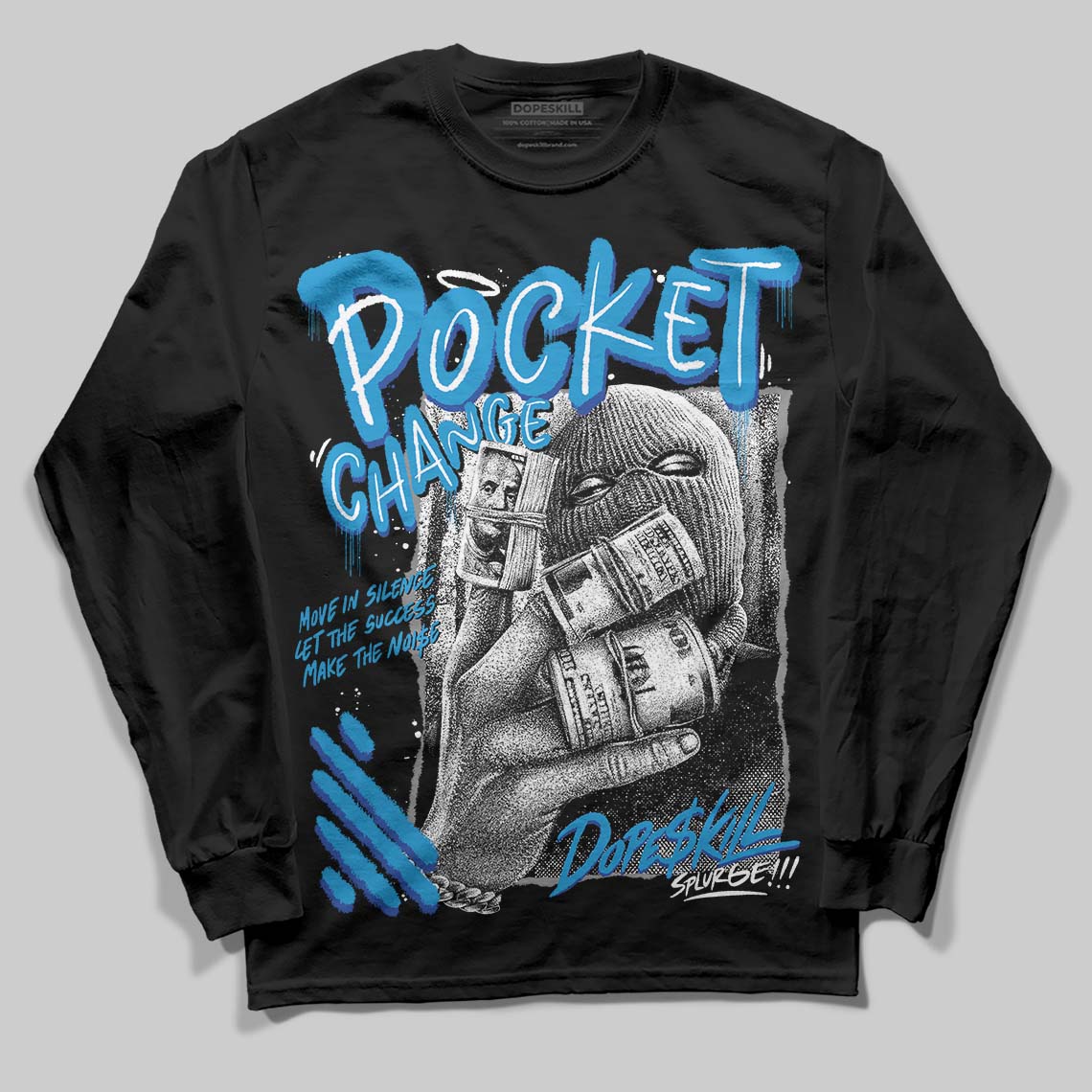 Royal Blue Collection superstreetwear Long Sleeve T-Shirt Pocket Change Graphic