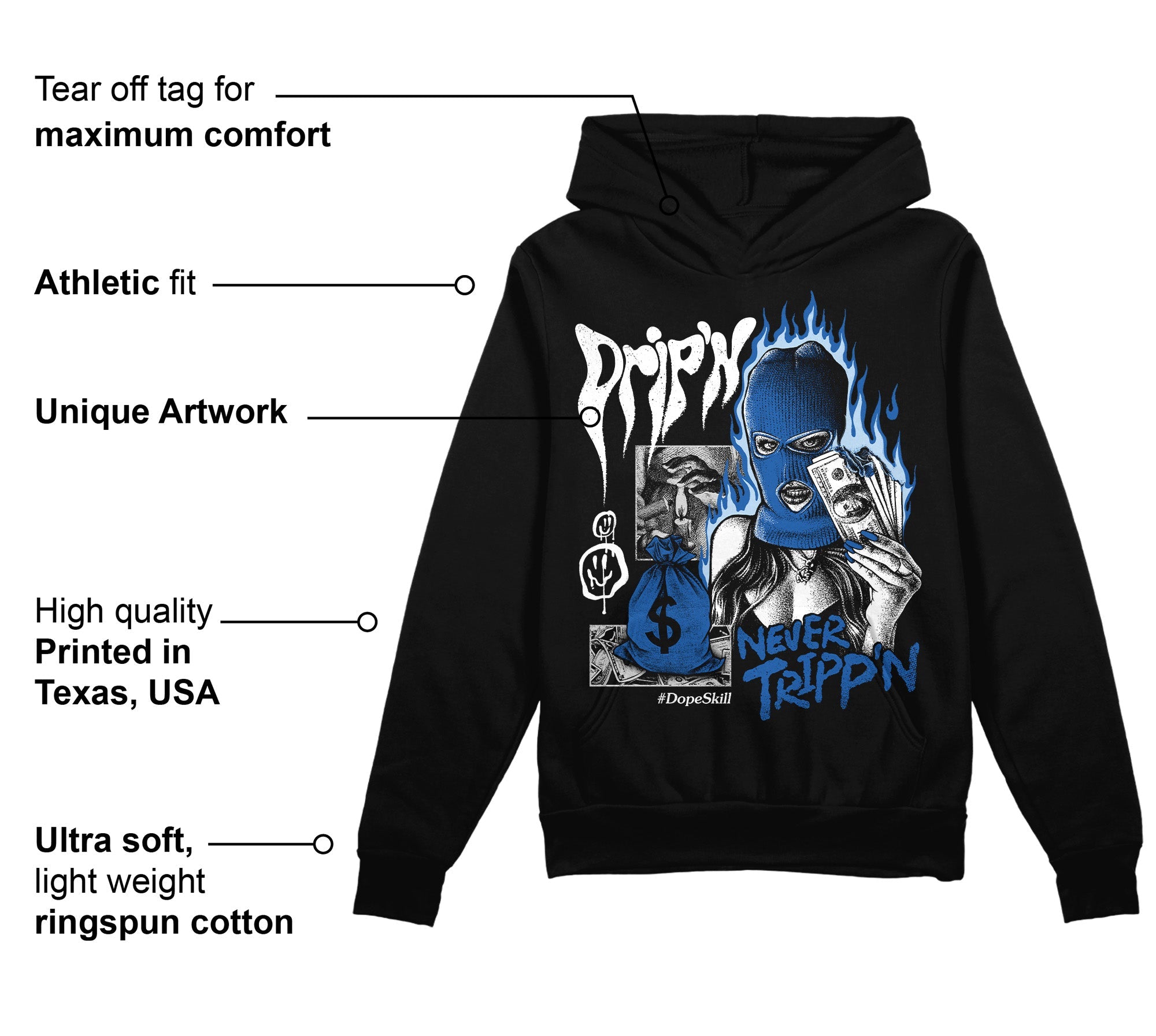 Space Jam 11s superstreetwear Hoodie Sweatshirt Drip'n Never Tripp'n Graphic