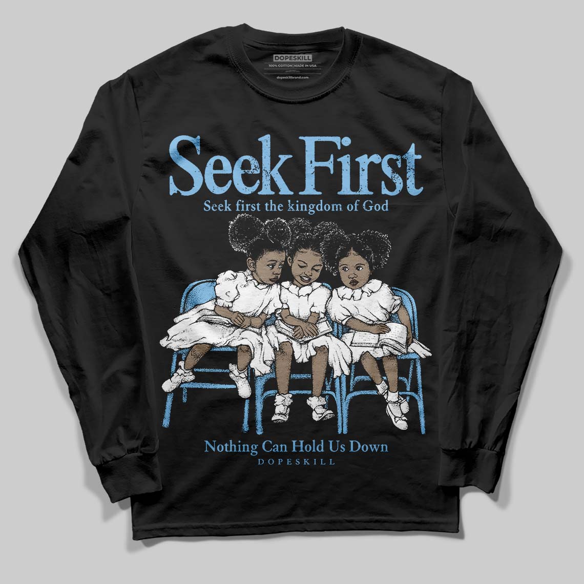 University Blue Collection superstreetwear Long Sleeve T-Shirt New Seek First Graphic