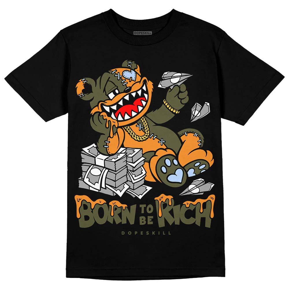 Olive 5s superstreetwear T-Shirt Born To Be Rich Graphic