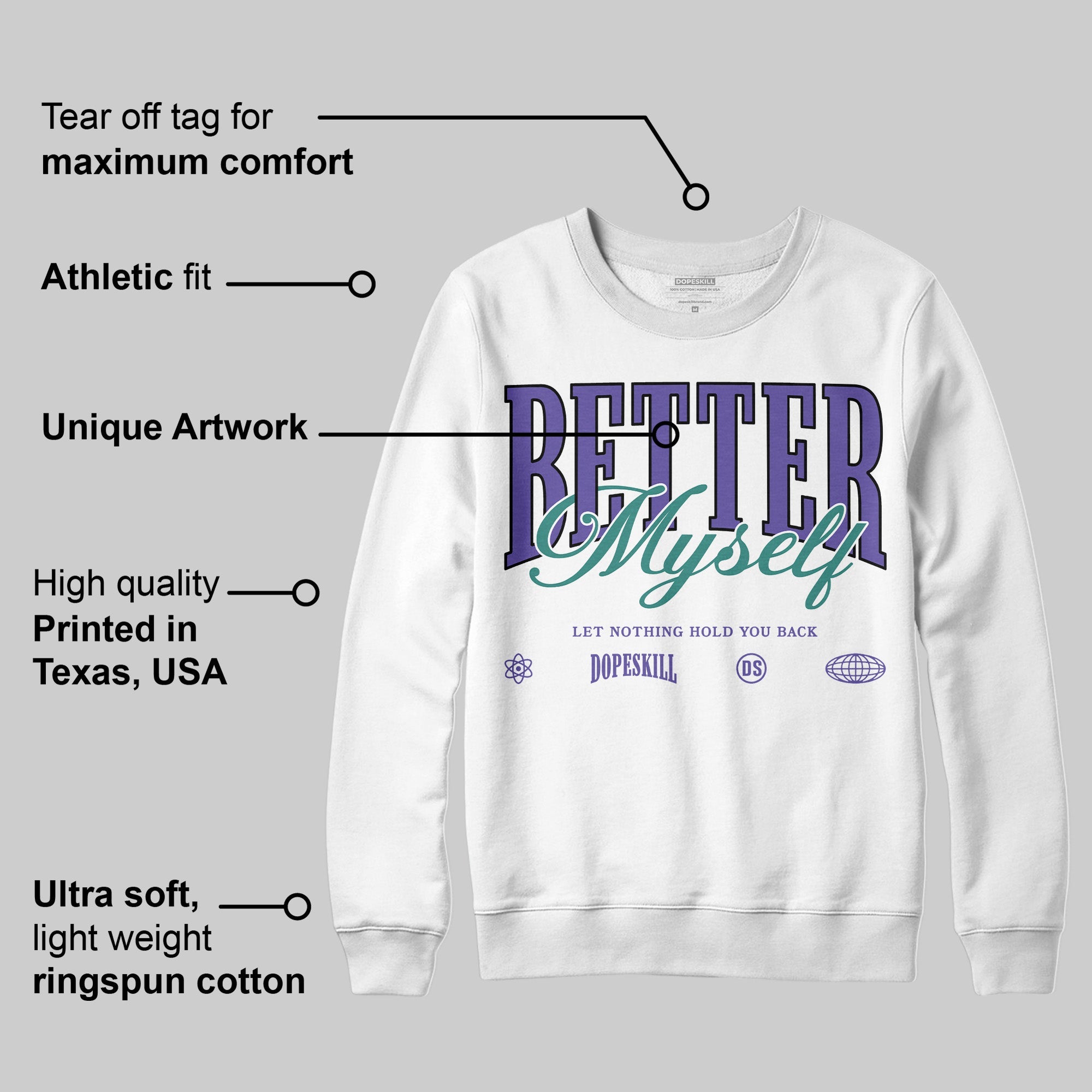 Grape 5s superstreetwear Sweatshirt Better Myself Graphic