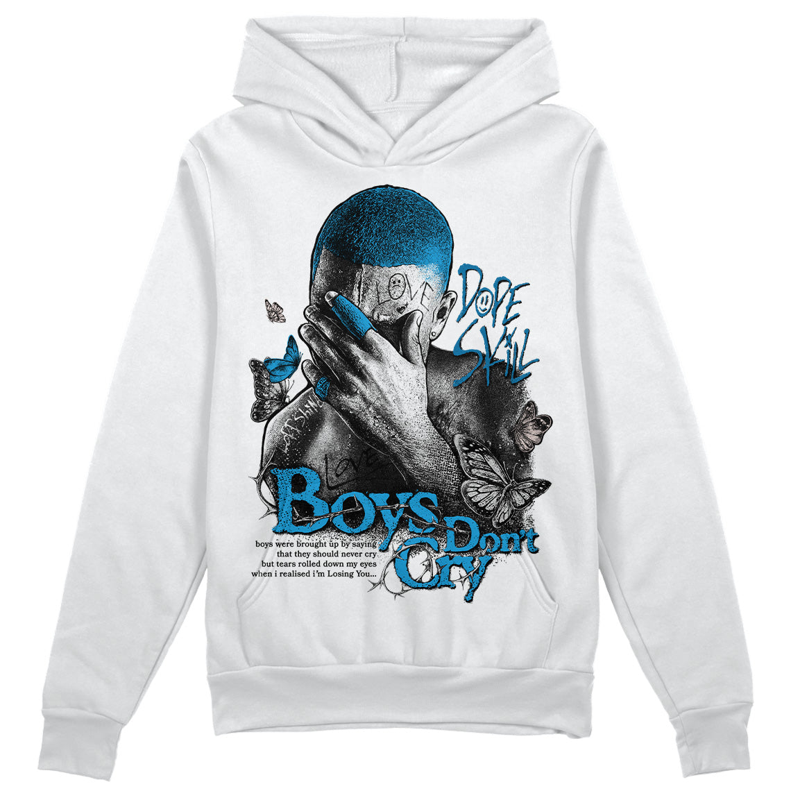 Military Blue 4s superstreetwear Hoodie Sweatshirt Boys Don't Cry Graphic