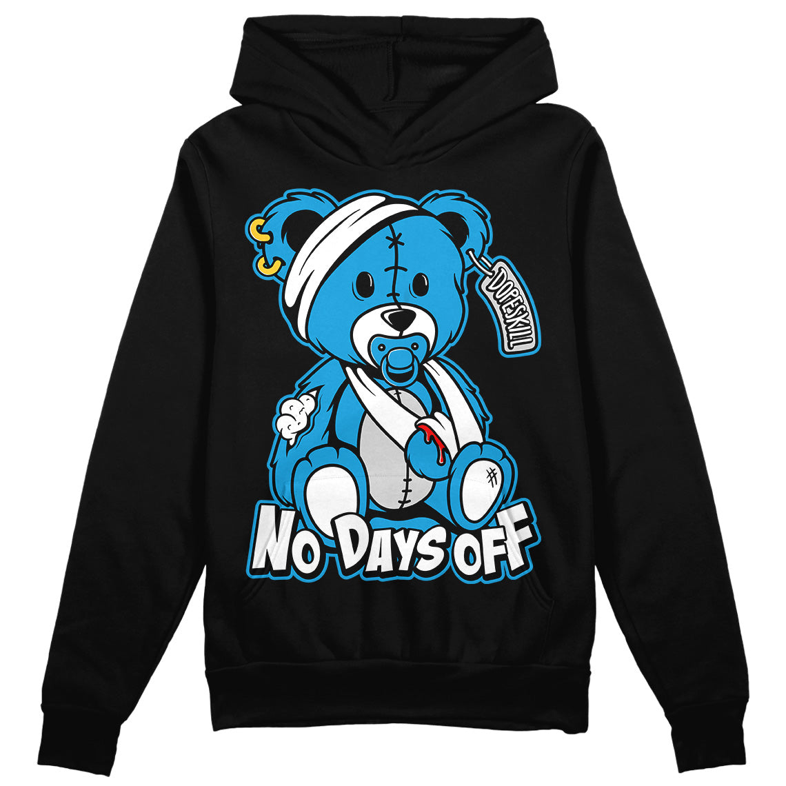 Military Blue 4s superstreetwear Hoodie Sweatshirt Hurt Bear Graphic