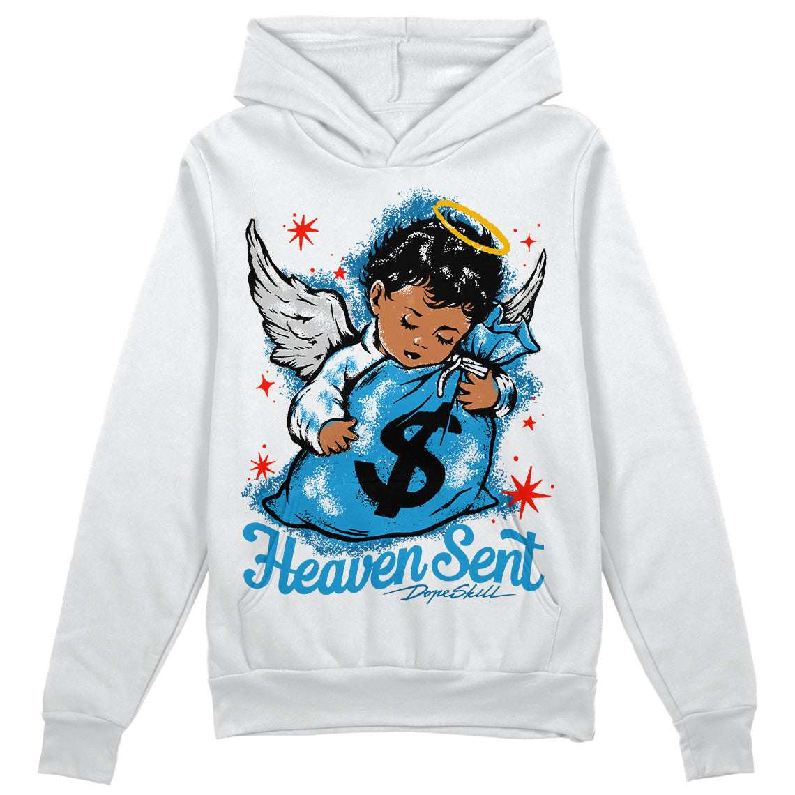 Military Blue 4s superstreetwear Hoodie Sweatshirt Heaven Sent Graphic