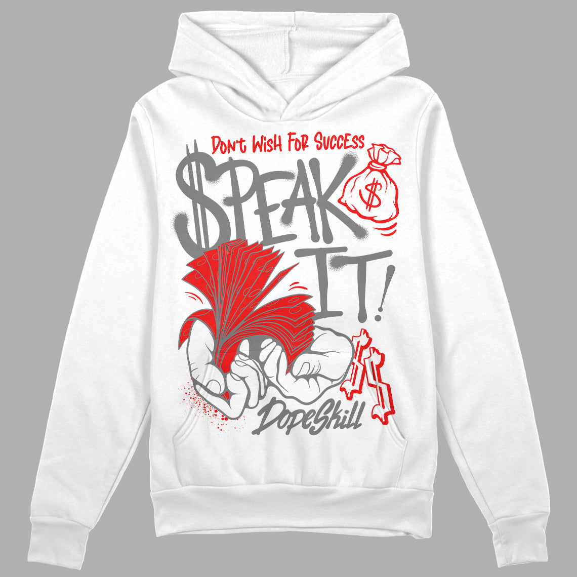 Grey Collection superstreetwear Hoodie Sweatshirt Speak It Graphic