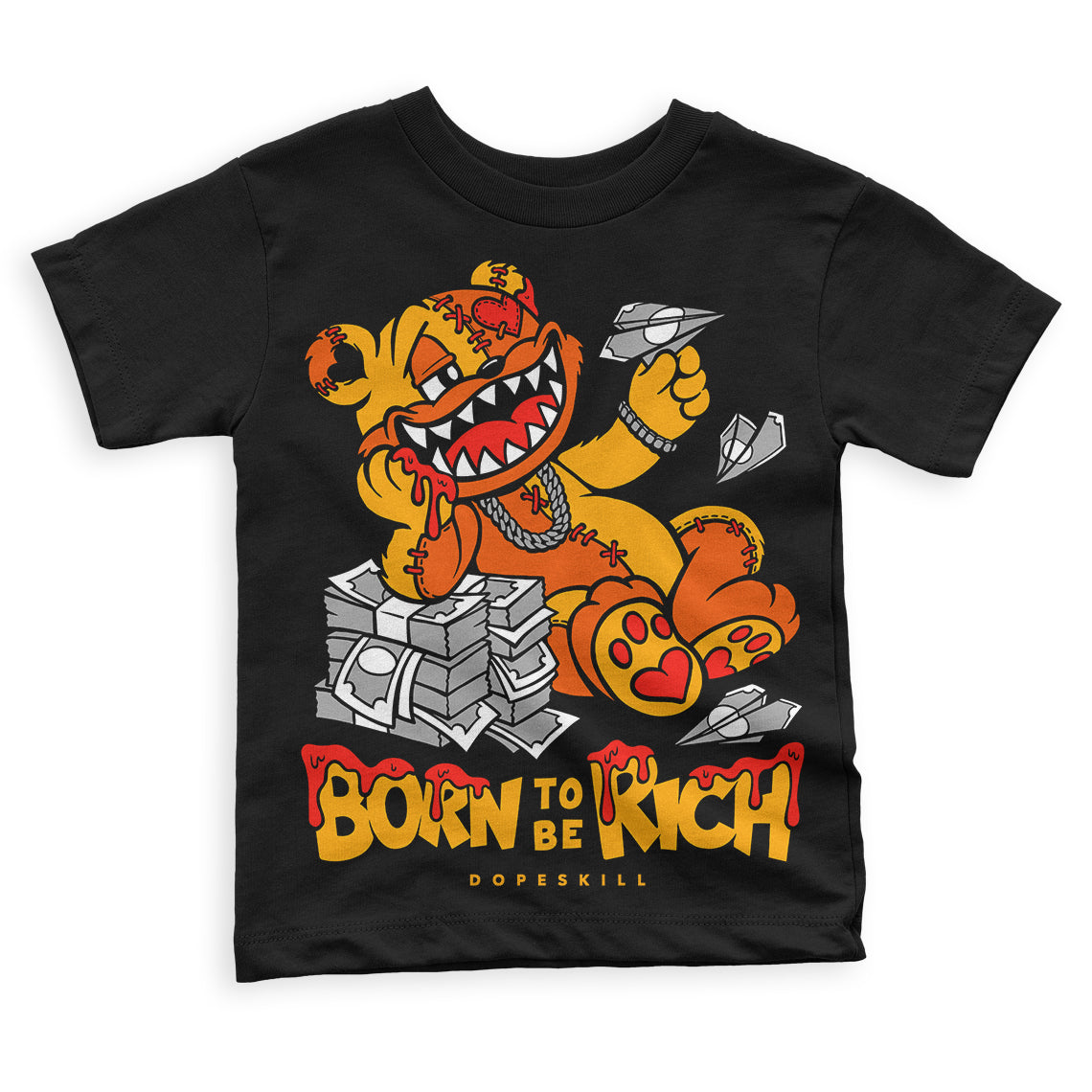 Black Taxi 12s superstreetwear Toddler Kids T-shirt Born To Be Rich Graphic