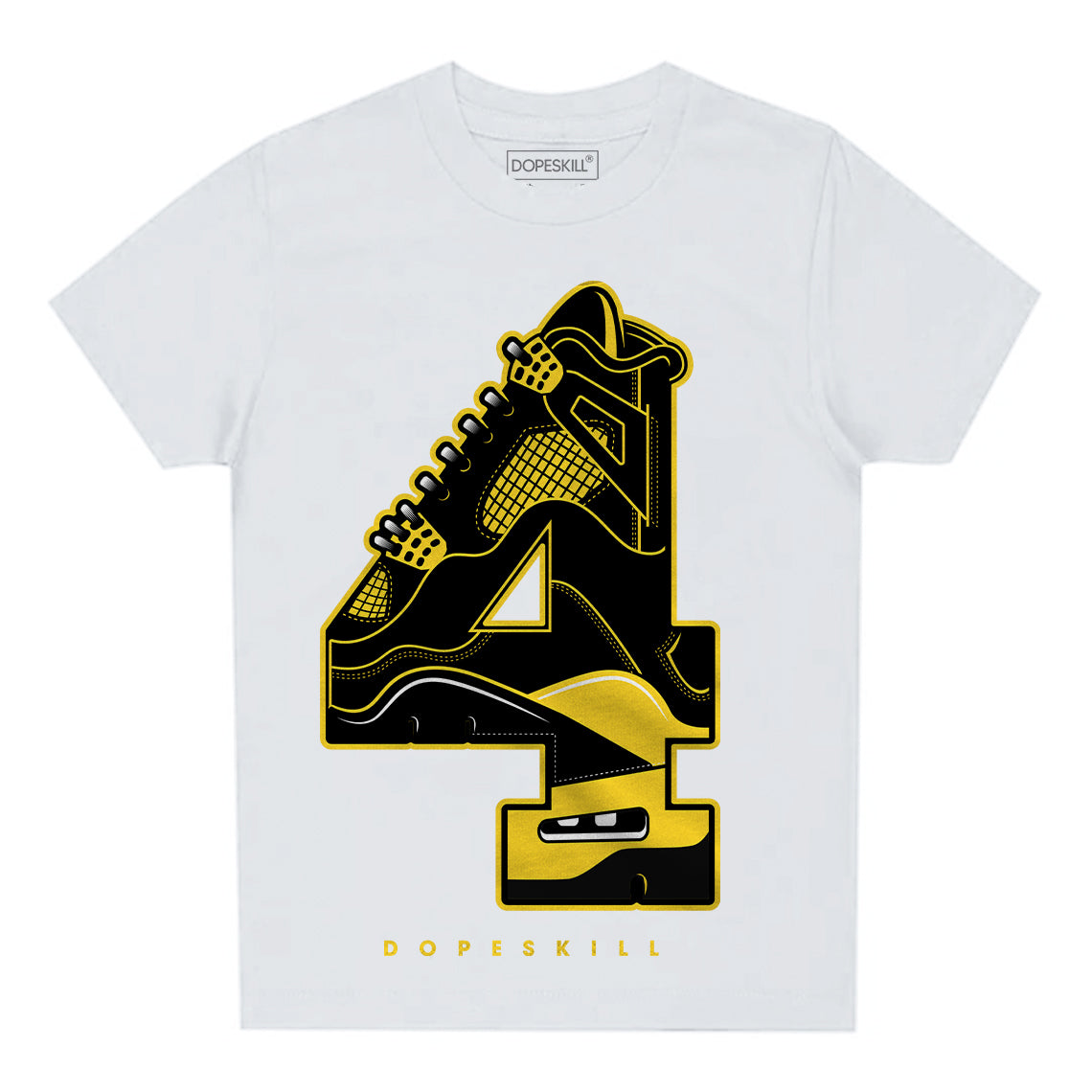 Black Tour Yellow AJ 4 Thunder superstreetwear Toddler Kids T-shirt No.4 Graphic